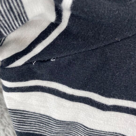 T By Talbots Top Womens 3X Plus Black Striped Cutout Back 3/4 Sleeves Stretch - Picture 5 of 10